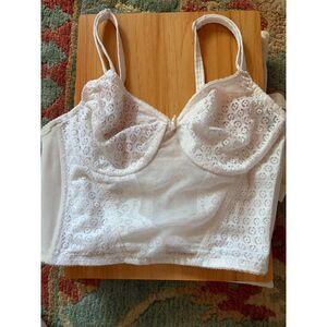 Vintage Sno Flake by Bali Union Made Long Line Lingerie Bra MCM Retro 34B